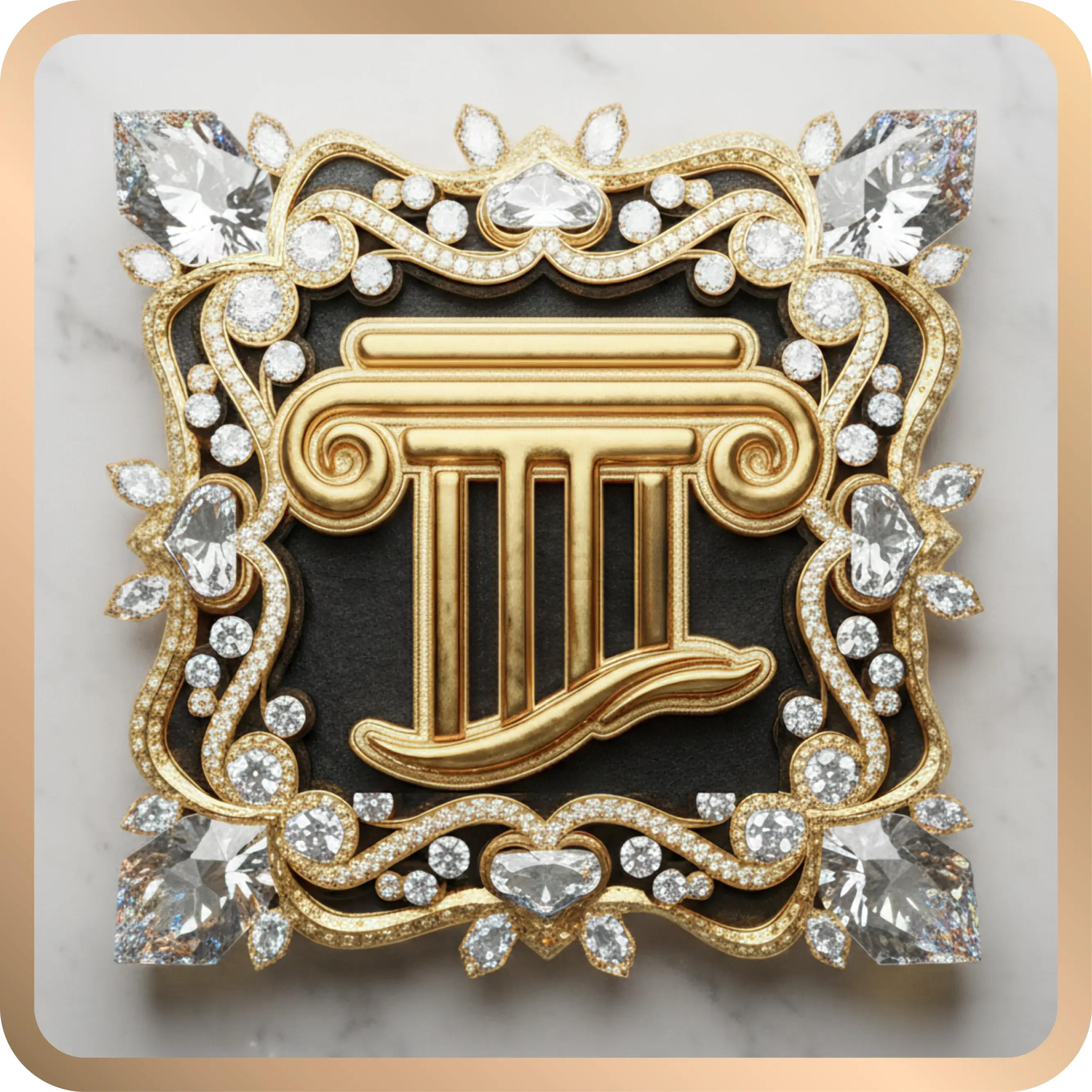 Ornamental golden business banking crest illustration