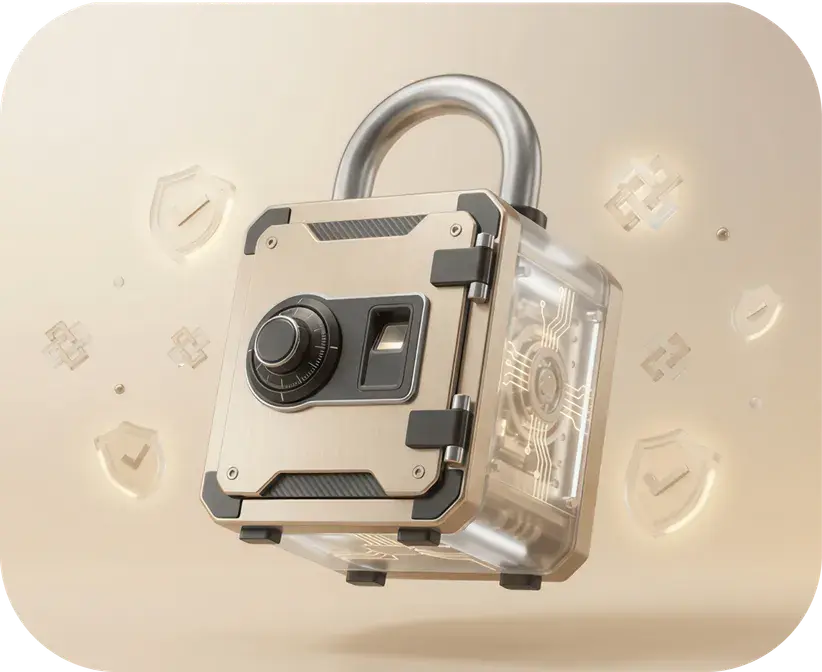 Account protection illustration with lock
