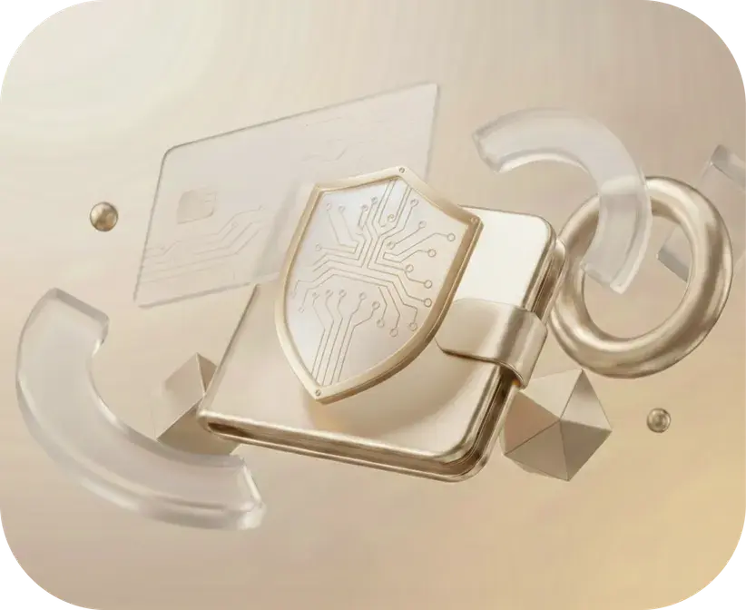 Wallet protection illustration with shield
