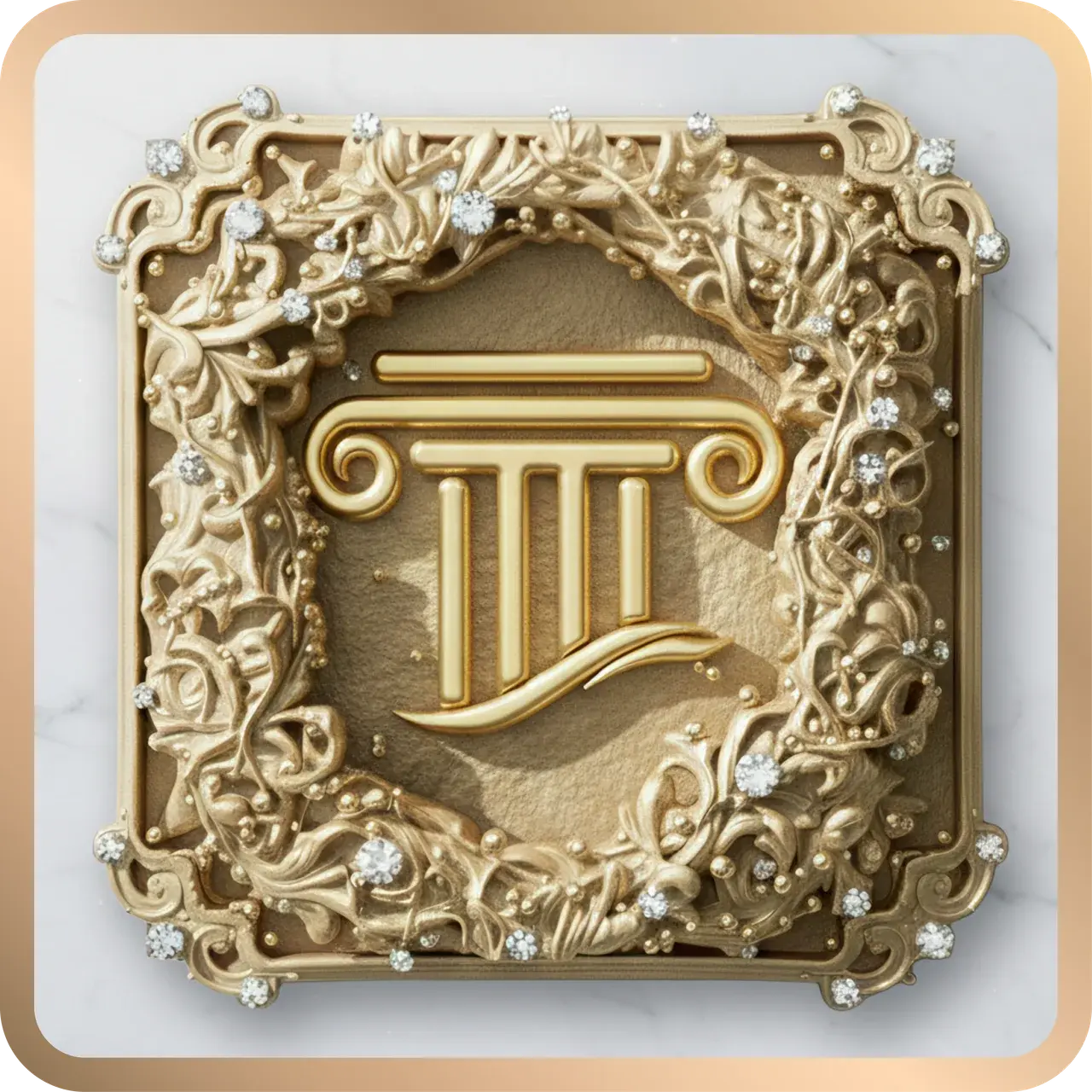 Ornamental golden banking architecture illustration