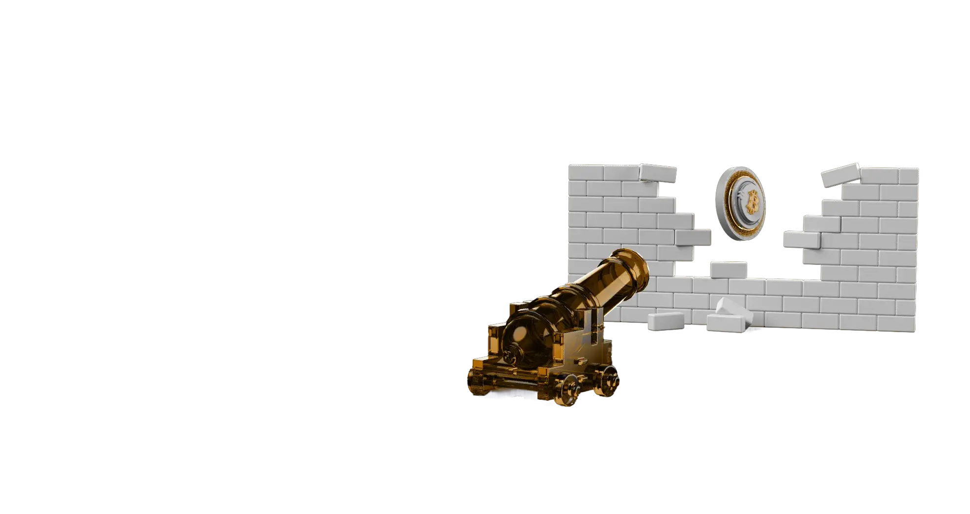 Golden mechanical elements representing unstoppable transactions