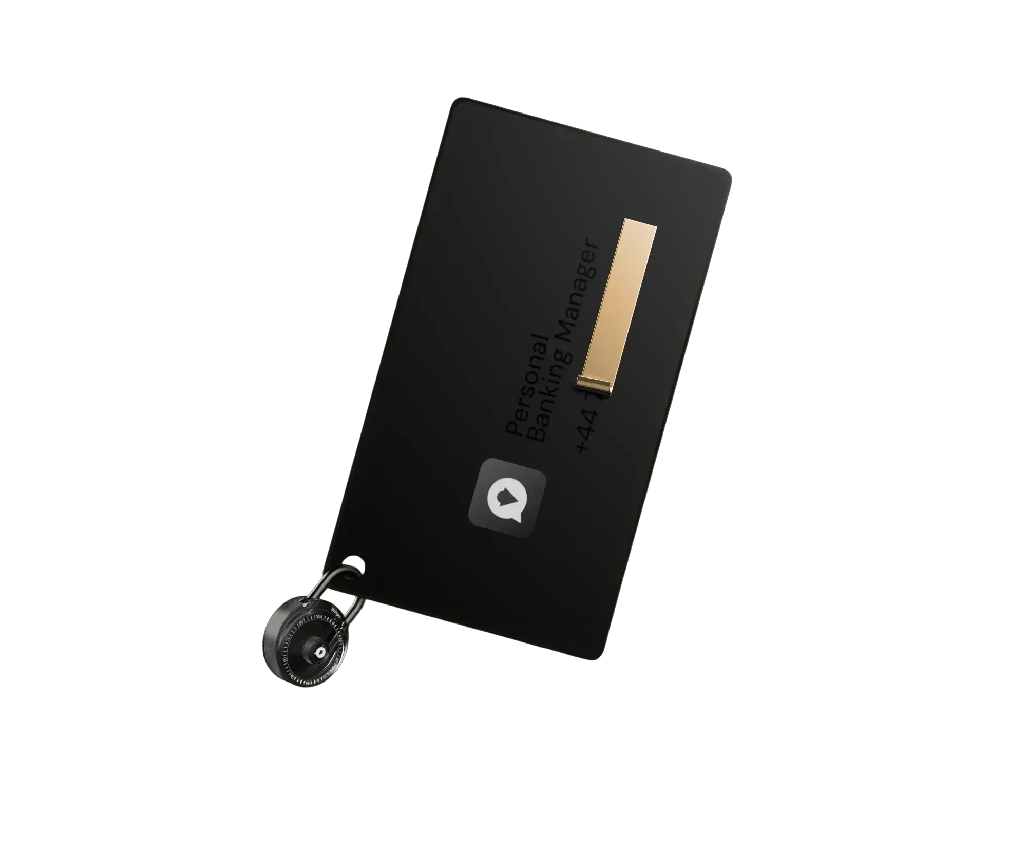 Encrypted banking conversation on a dark card interface