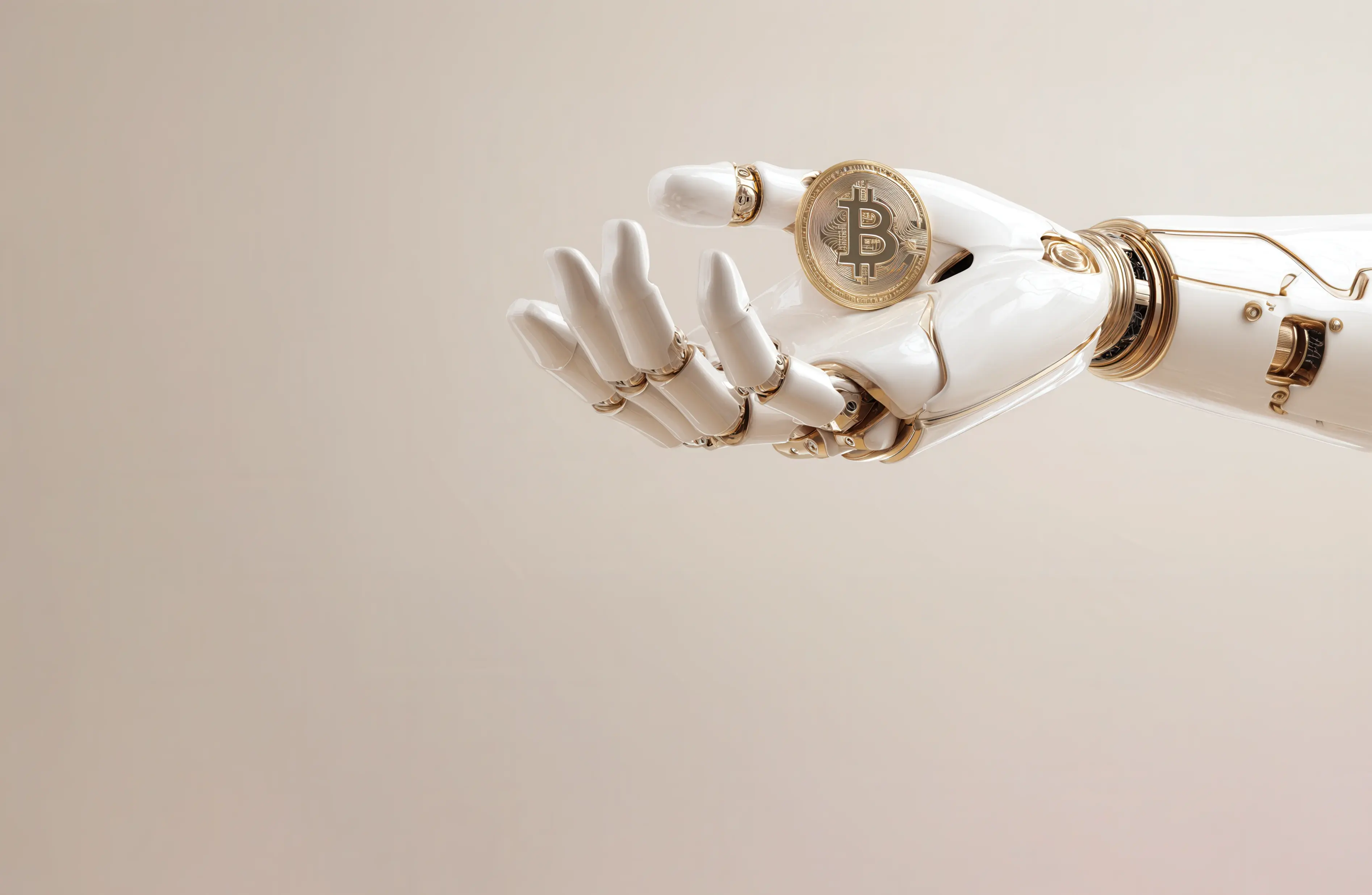 Robotic hand representing sponsored transactions