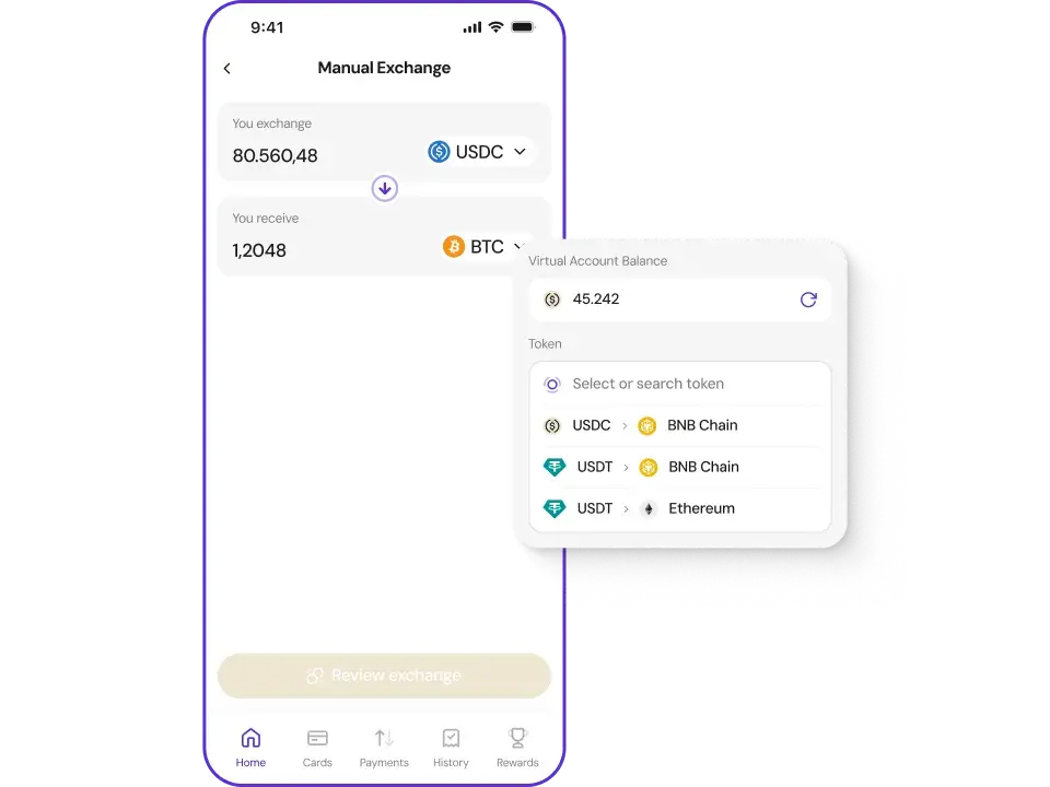 Manual exchange interface