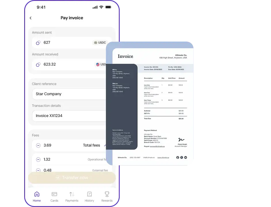 Invoice payment interface